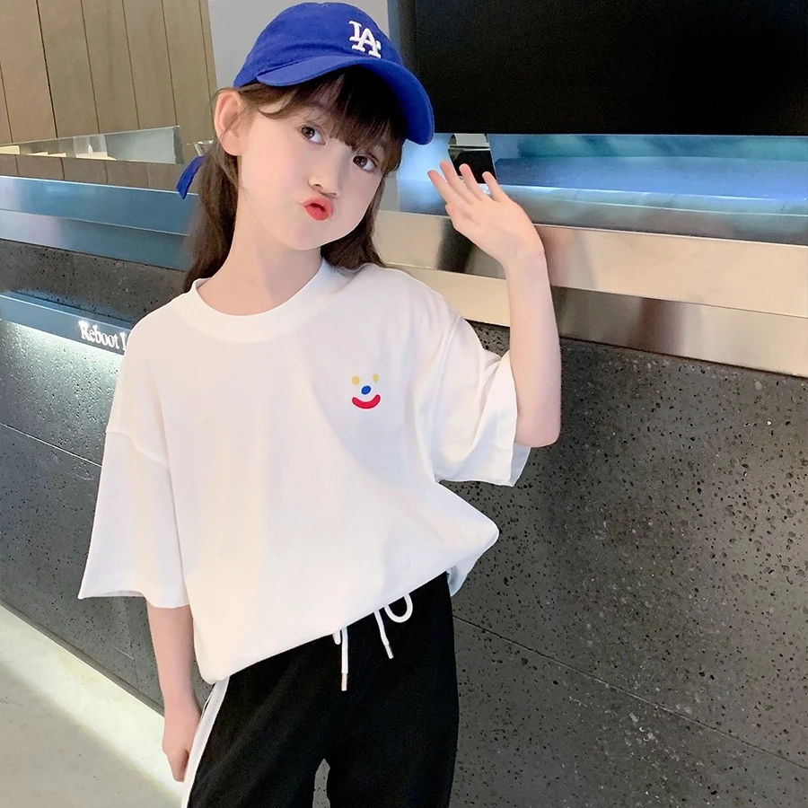 女童短袖T恤2025夏装新款儿童中大童夏季半袖上衣 T24272
