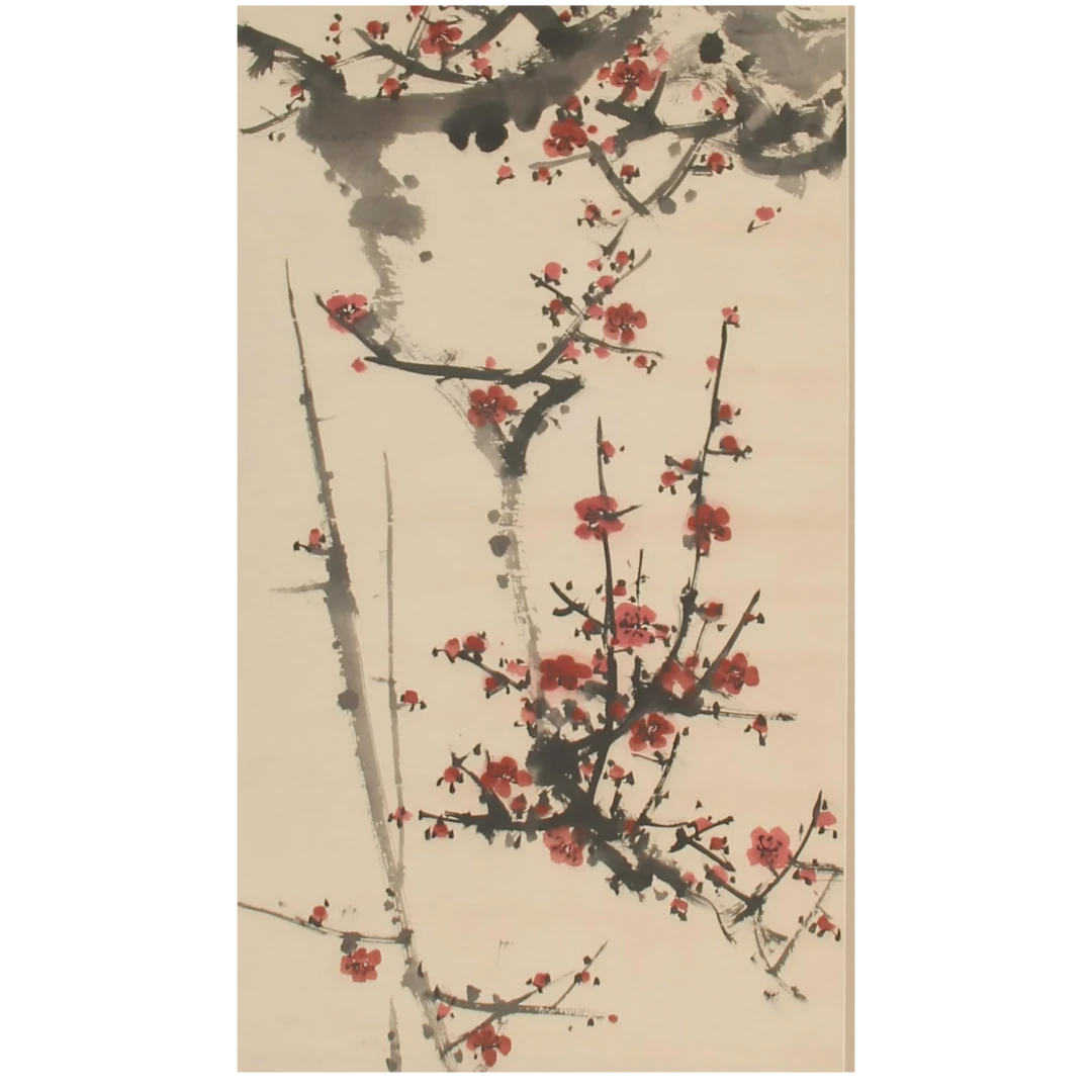 LOT.438 《红梅》74*44cm 纸本设色立轴
