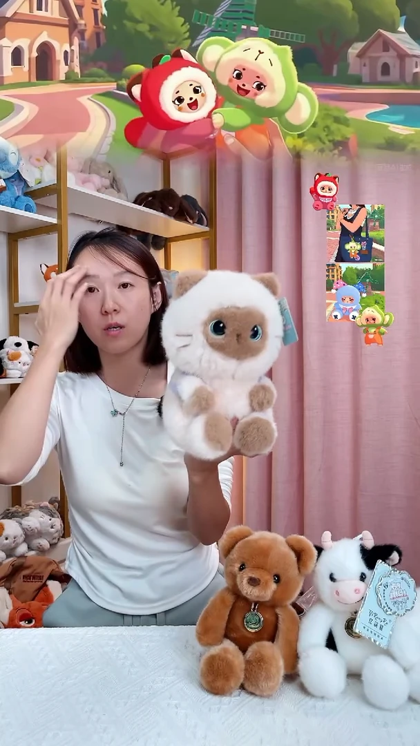 毛绒暹罗猫背包公仔