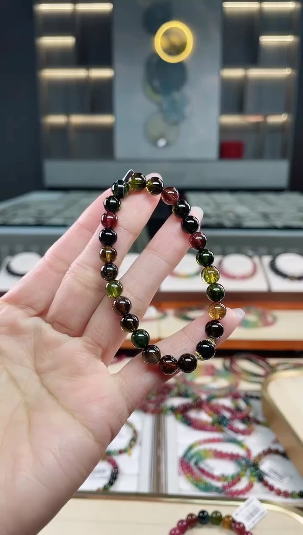 未镶嵌老矿碧玺单圈手串7mm+碧玺（多样性发一条）T