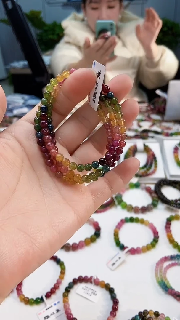 【闪购商品】碧玺手链未镶嵌G2603三圈颜色微差发1