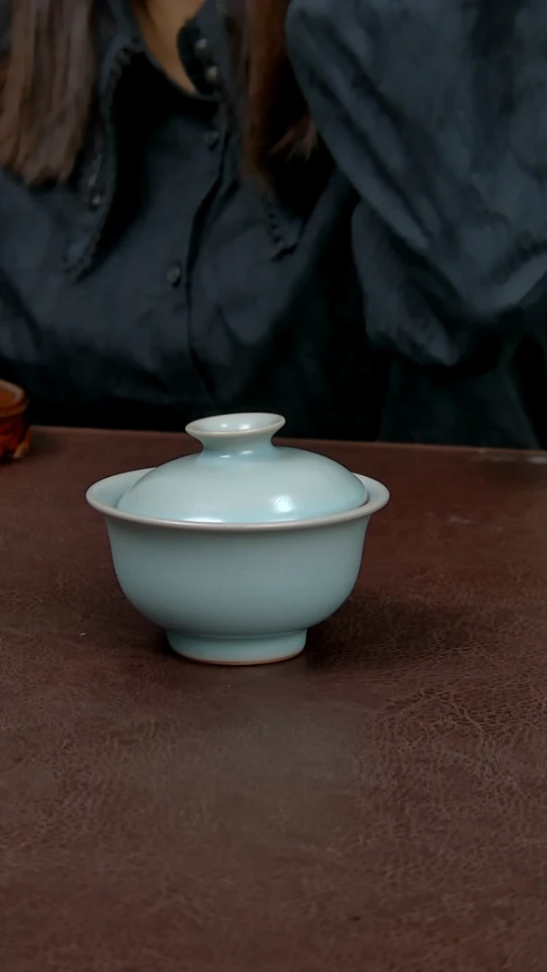 仿古二才压手盖碗不完美 简装