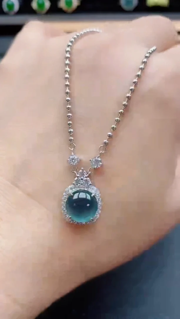 套链银S925镶嵌翡翠1