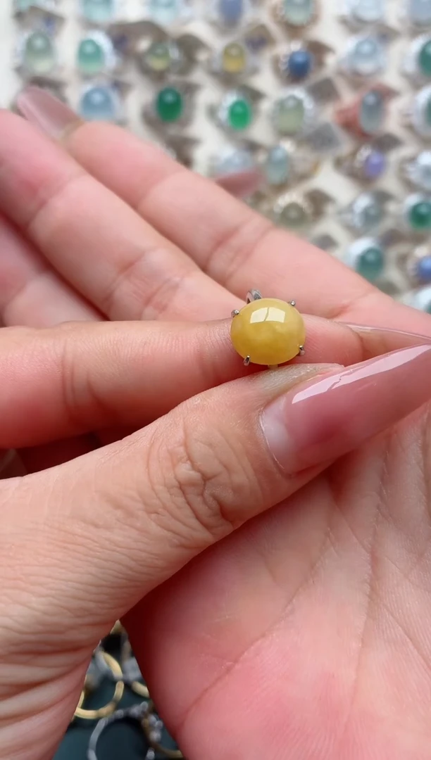 银S925镶嵌戒指翡翠.