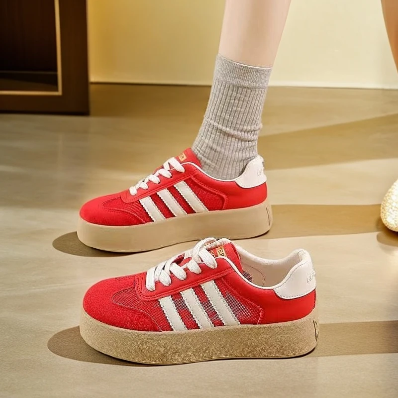 3327夏季新款透气网面薄款厚底休闲百搭时尚德训鞋女