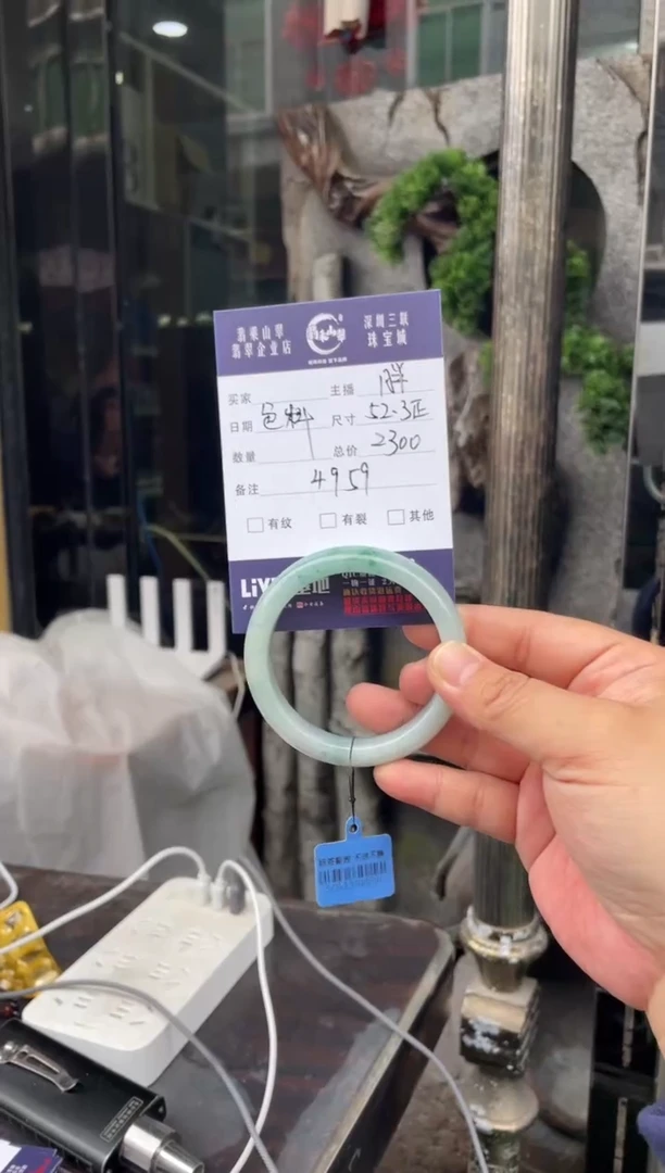 未镶嵌手镯翡翠W 52正圈 4959