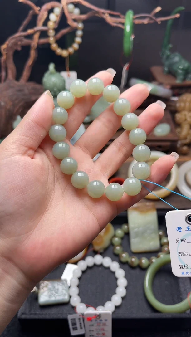 手串未镶嵌和田玉卡12且末蓝调 圆珠9010540