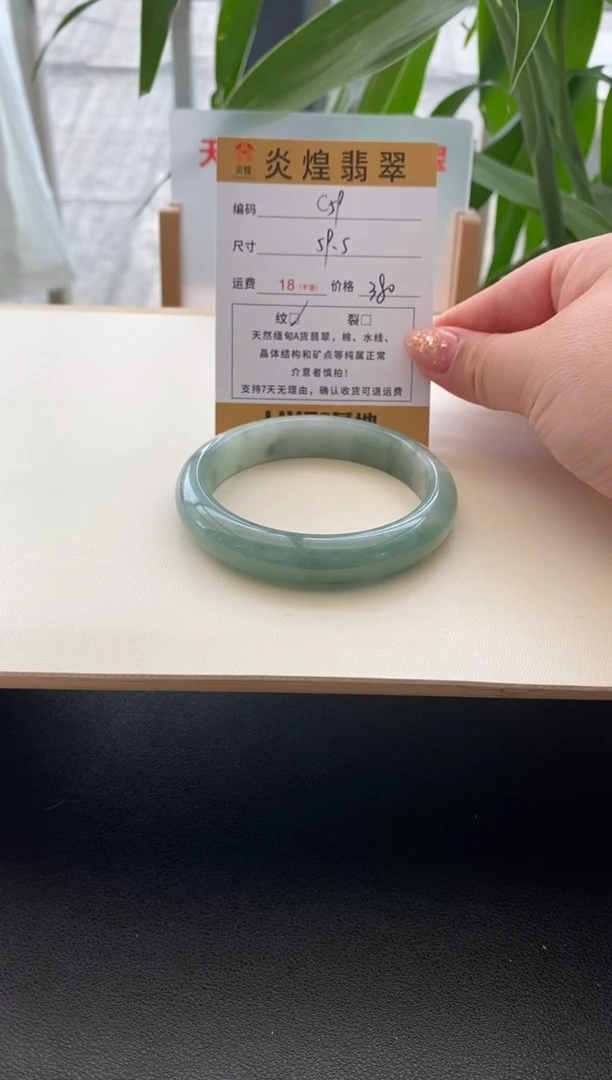 未镶嵌手镯翡翠59.9圈口编码c59