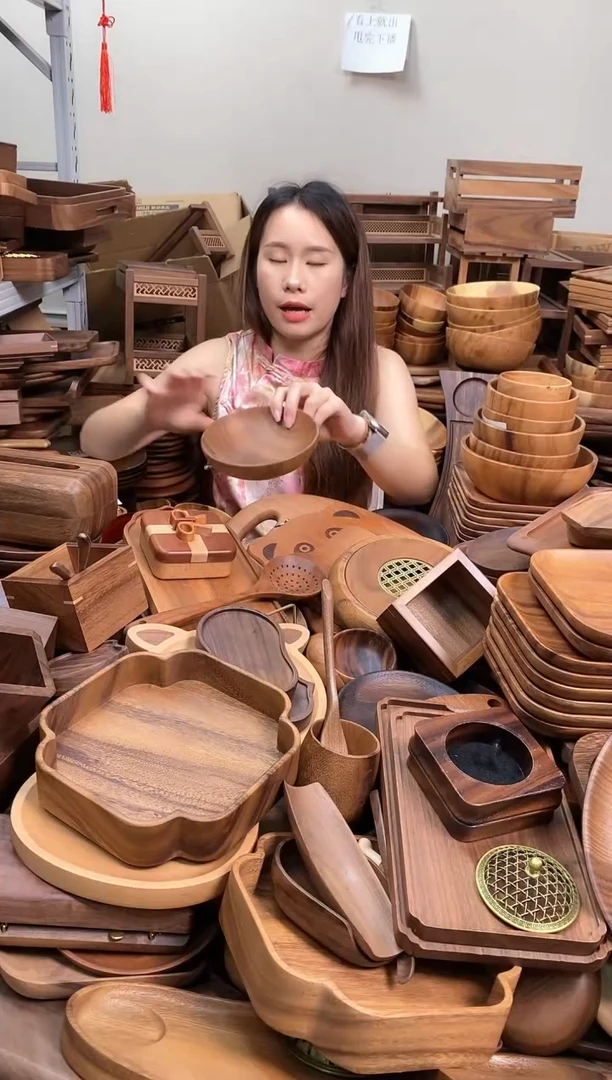 木  南美胡桃木深碟15*5cm  内销