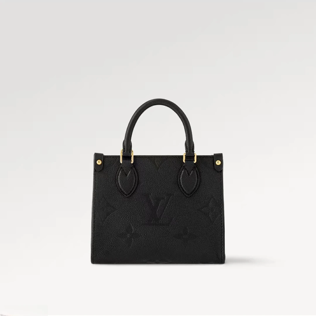 99新 LouisVuitton/路易威登 LV 黑牛皮压纹onthego小号/通