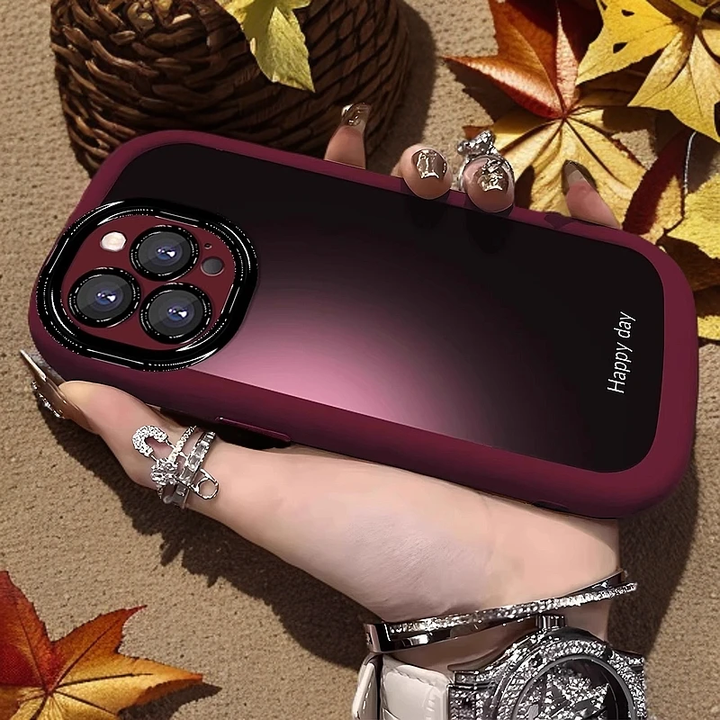 适用苹果16promax手机壳渐变彩绘15pro全包硅胶14promax高级感13