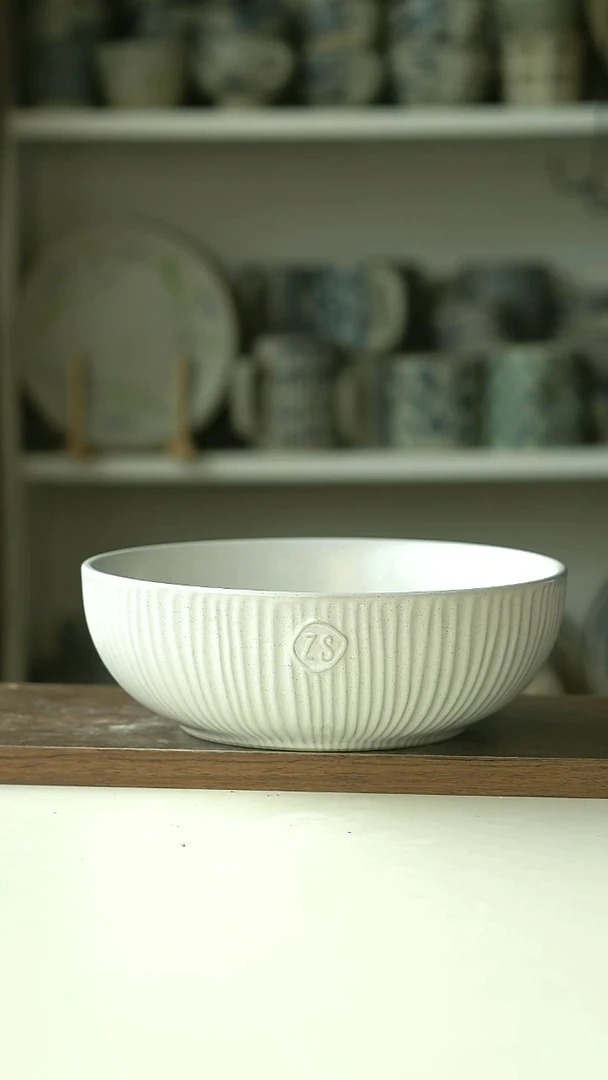 微瑕出荷兰zs手作巴洛克汤碗19cm@4-2@