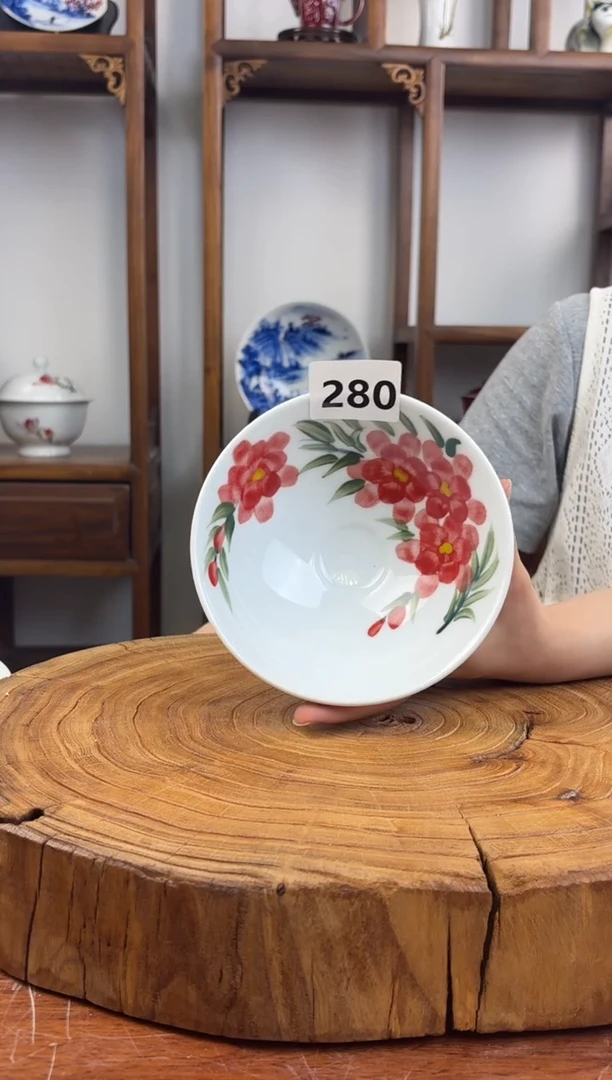 瓷 国韵瓷坊-手工手绘小斗笠244