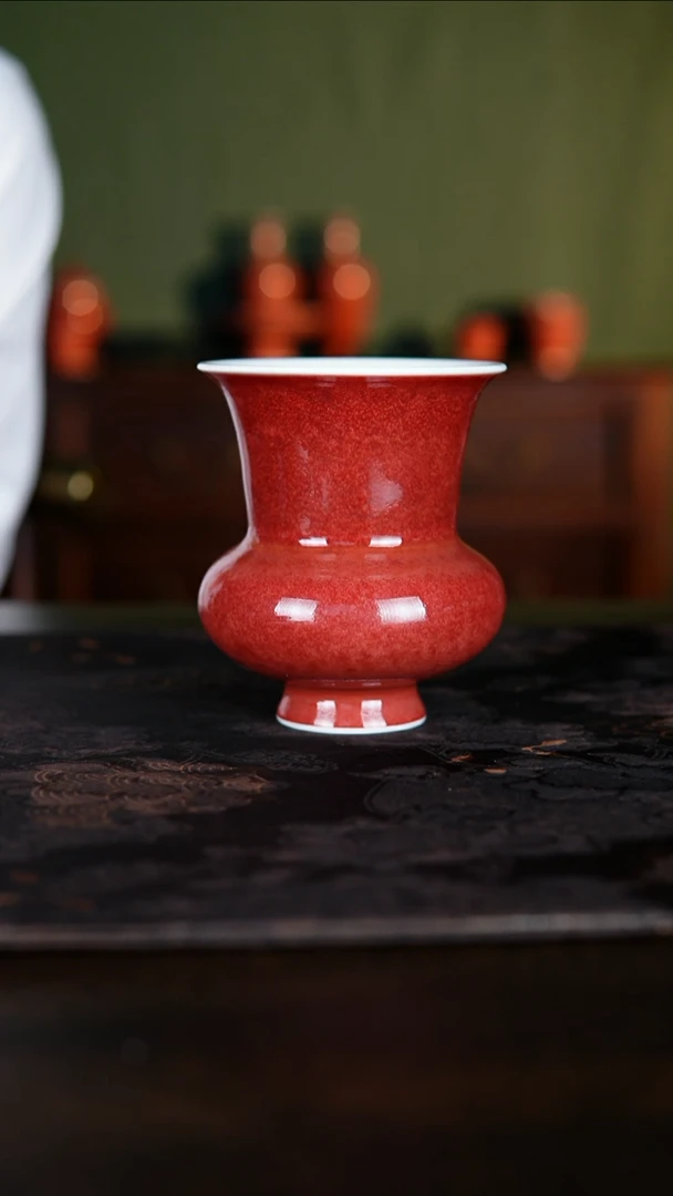 杯子白泥景德镇纯手工陶瓷豇豆红