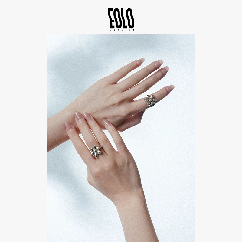 EOLO 铜合金戒指 「霁」花朵戒指 女小众设计高级感