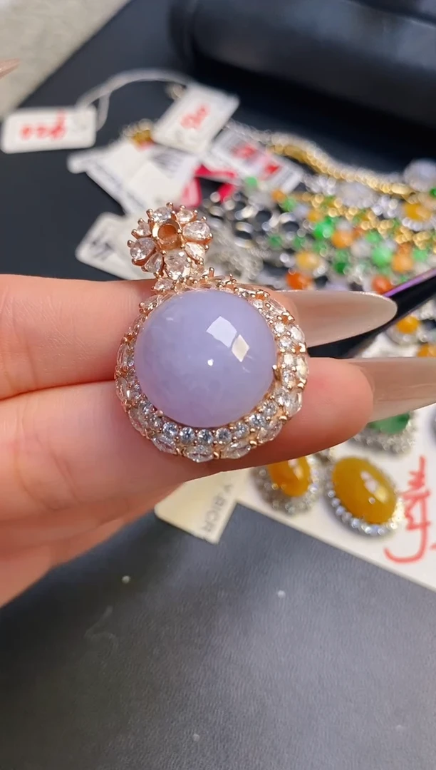 银S925镶嵌戒指翡翠天然