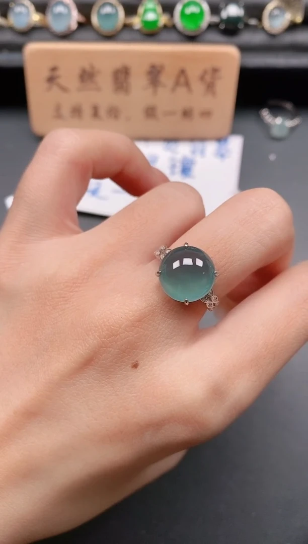 银S925镶嵌戒指翡翠11111