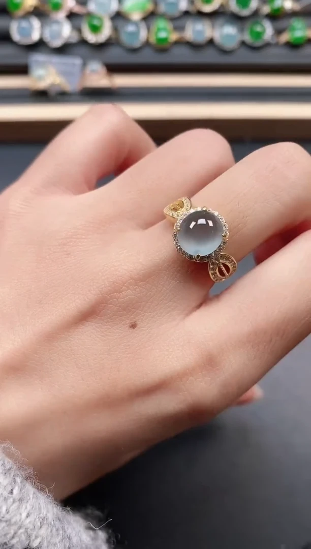 银S925镶嵌戒指翡翠11111