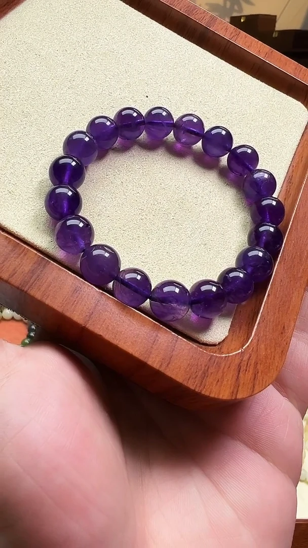 水晶手串未镶嵌10mm紫水晶圆珠单圈