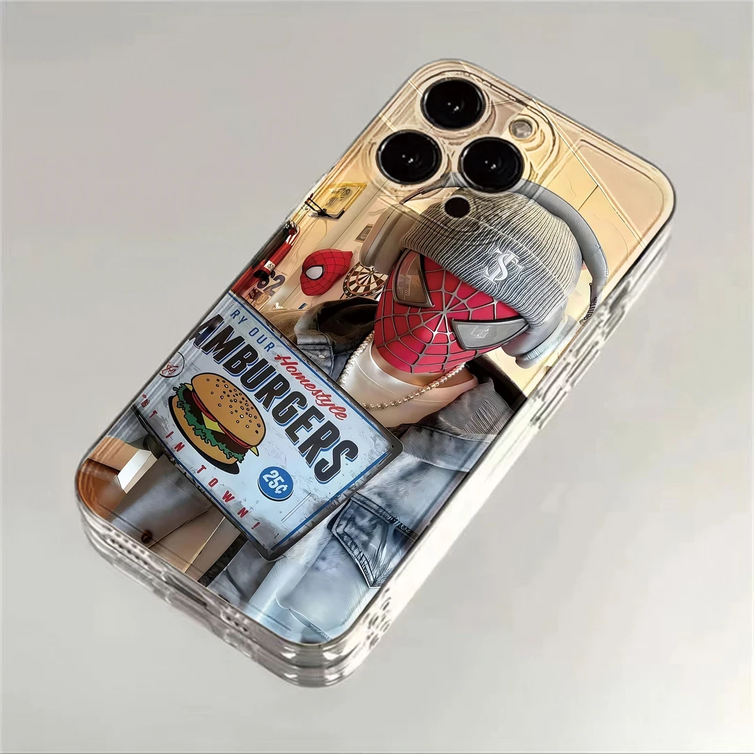 蜘蛛侠汉堡适用iPhone17小米15华为苹果14promax手机壳创意防摔xr