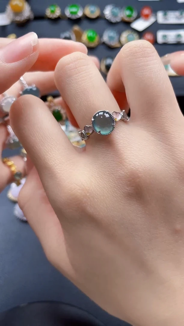 【闪购商品】翡翠戒指银S925镶嵌658765