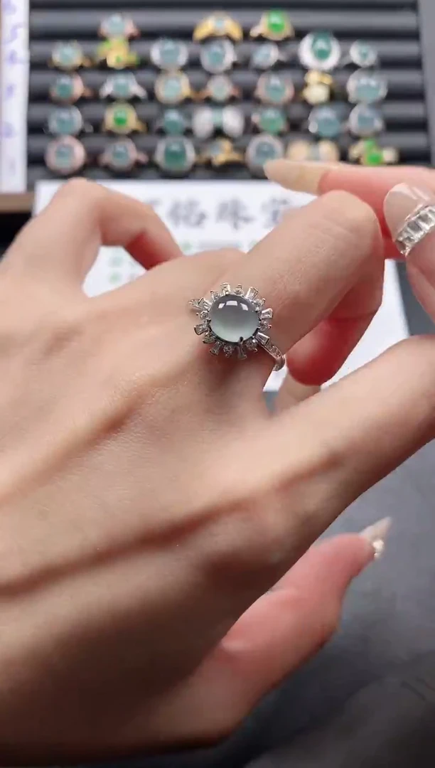 银S925镶嵌戒指翡翠51151