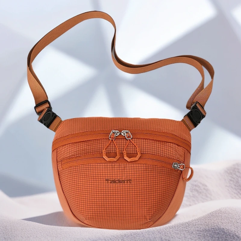 2025新多层斜挎包休闲百搭多口袋便携布包防泼水单肩女包轻便小包