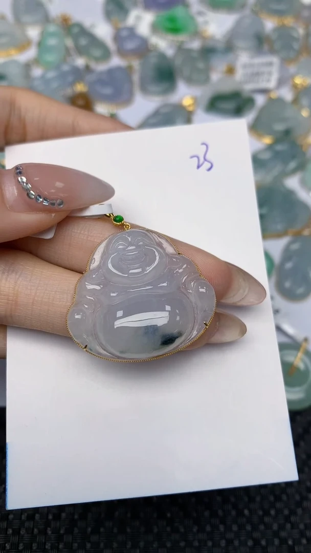 【闪购商品】翡翠颈饰18K金镶嵌 天然翡翠A货