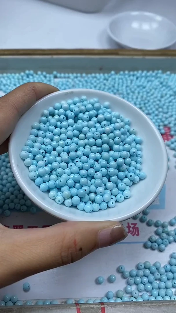 手饰玛瑙未镶嵌B2242蓝白绿淞3mm100个15元