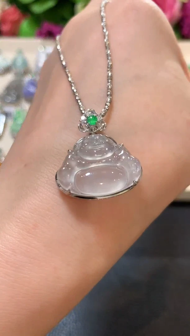 吊坠(不含链)18K金镶嵌翡翠m49