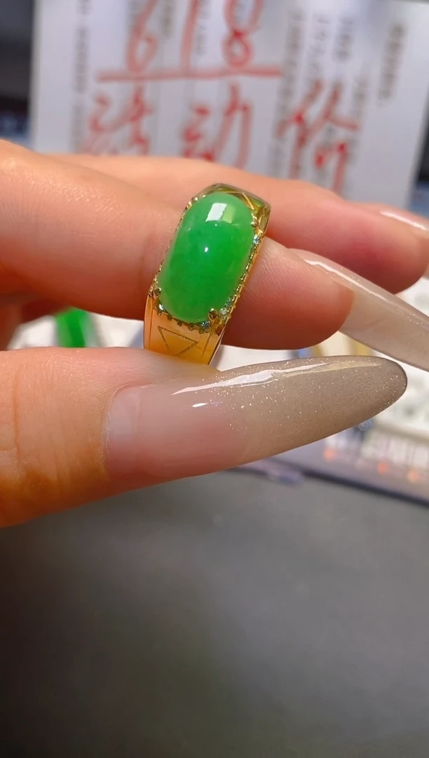 翡翠银S925镶嵌耳饰天然