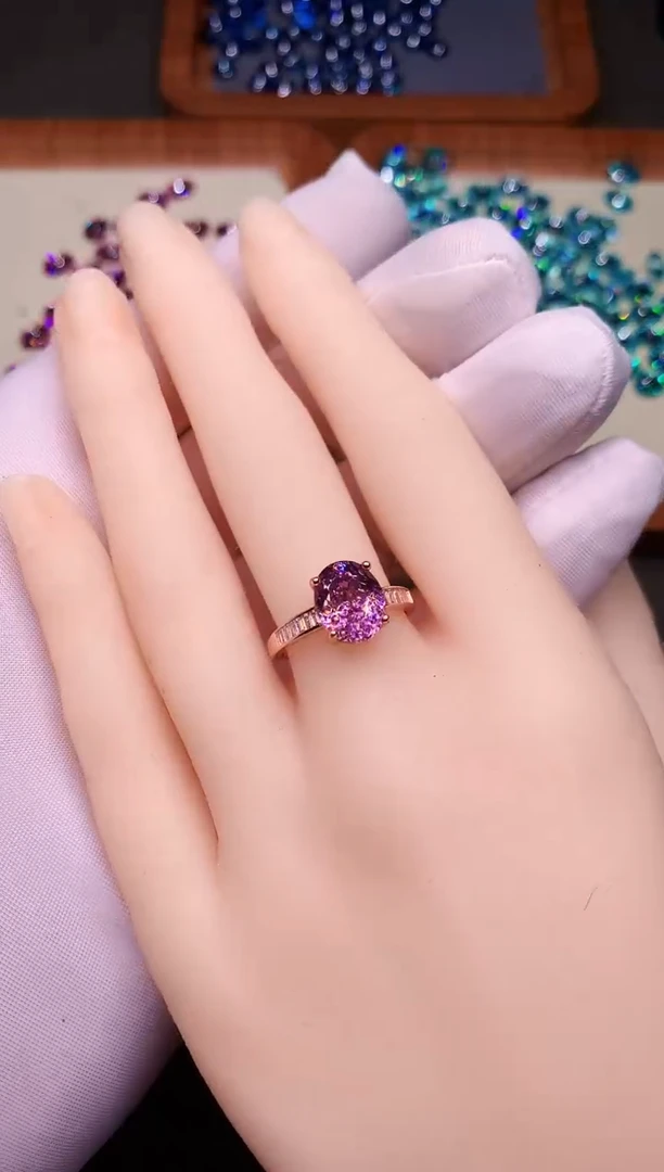 双色碧玺戒指银S925镶嵌··········