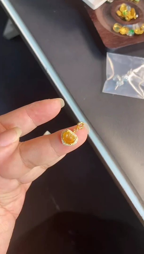 吊坠(不含链)银S925镶嵌翡翠1