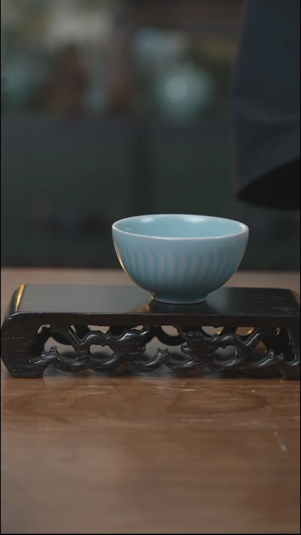 主人杯 斗笠杯 汝瓷 （张亚格）（天青）