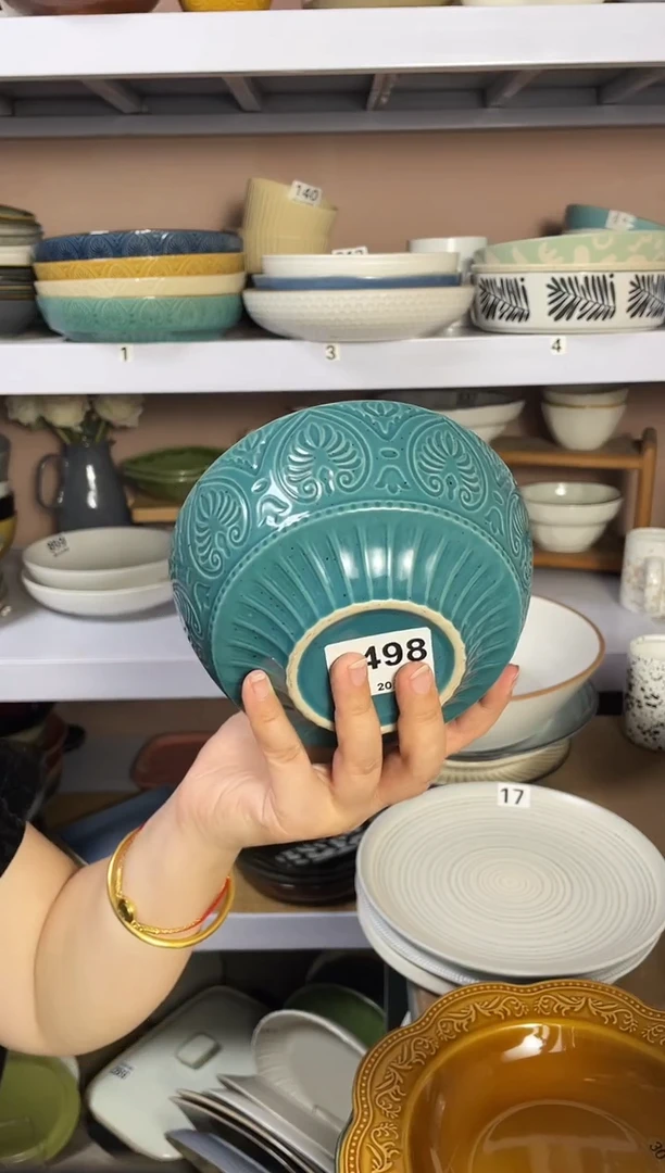 瓷微瑕（1个装）绿色面碗