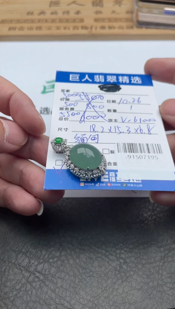 颈饰18K金镶嵌翡翠-91507195