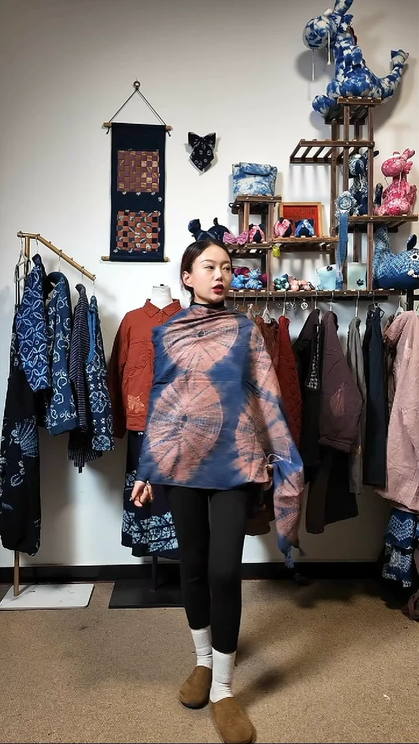 植物染色扎染围巾