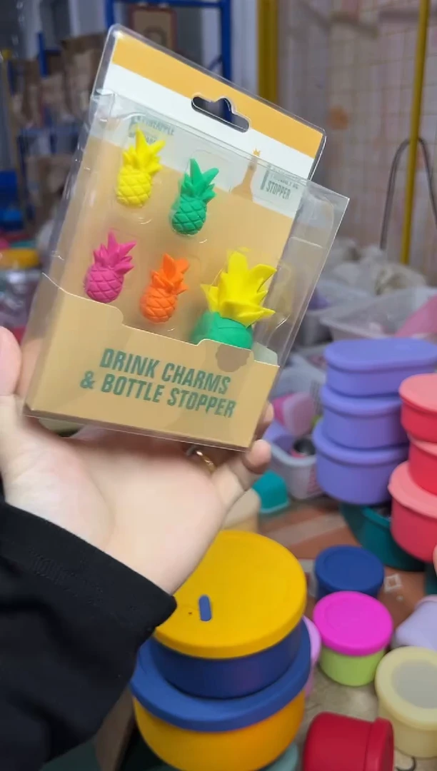 硅胶1个酒瓶塞+6个菠萝