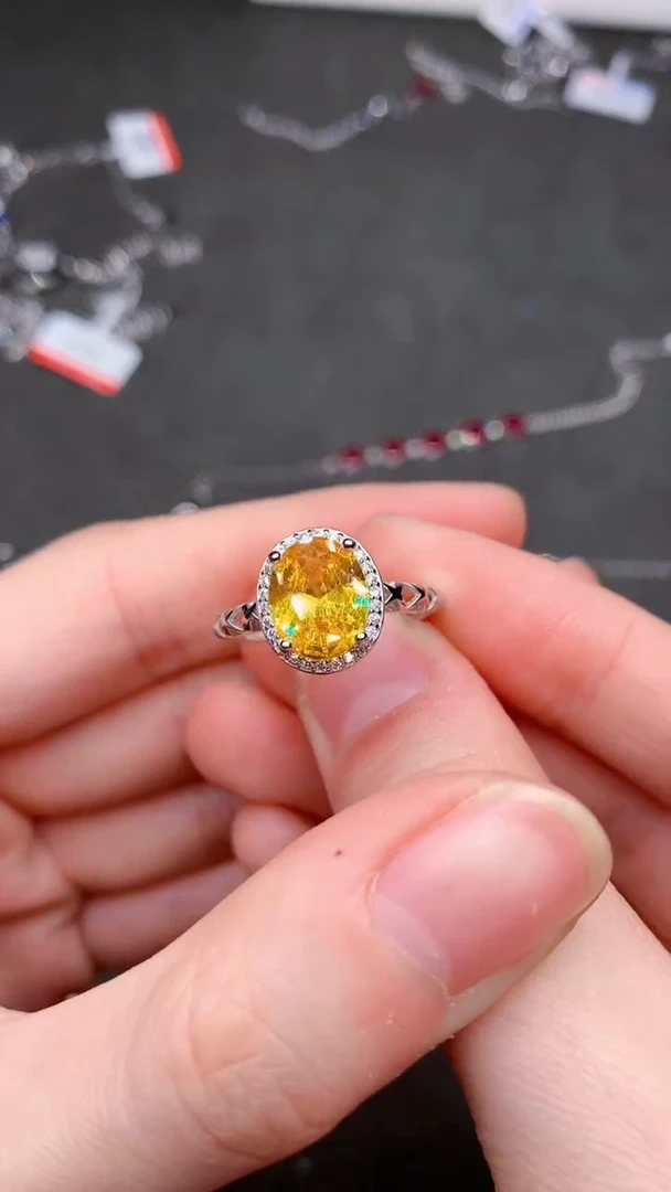 【闪购商品】彩色蓝宝石戒指银S925镶嵌........