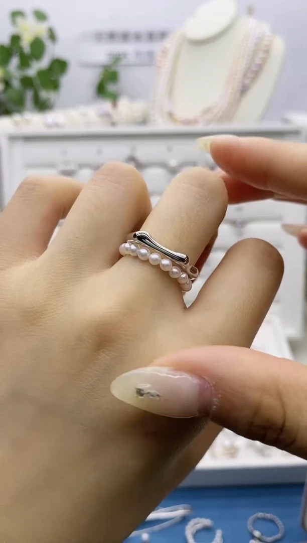 银S925镶嵌无淡水珍珠艺****2151315