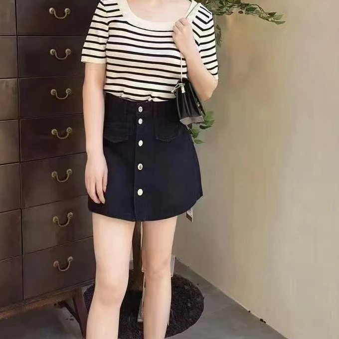 95新 MIU MIU/缪缪 miumiu黑色半裙黑色 40码 裙围64 -66