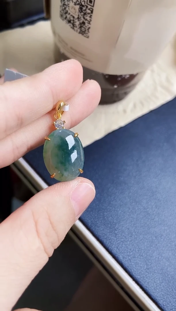 翡翠银S925镶嵌颈饰542