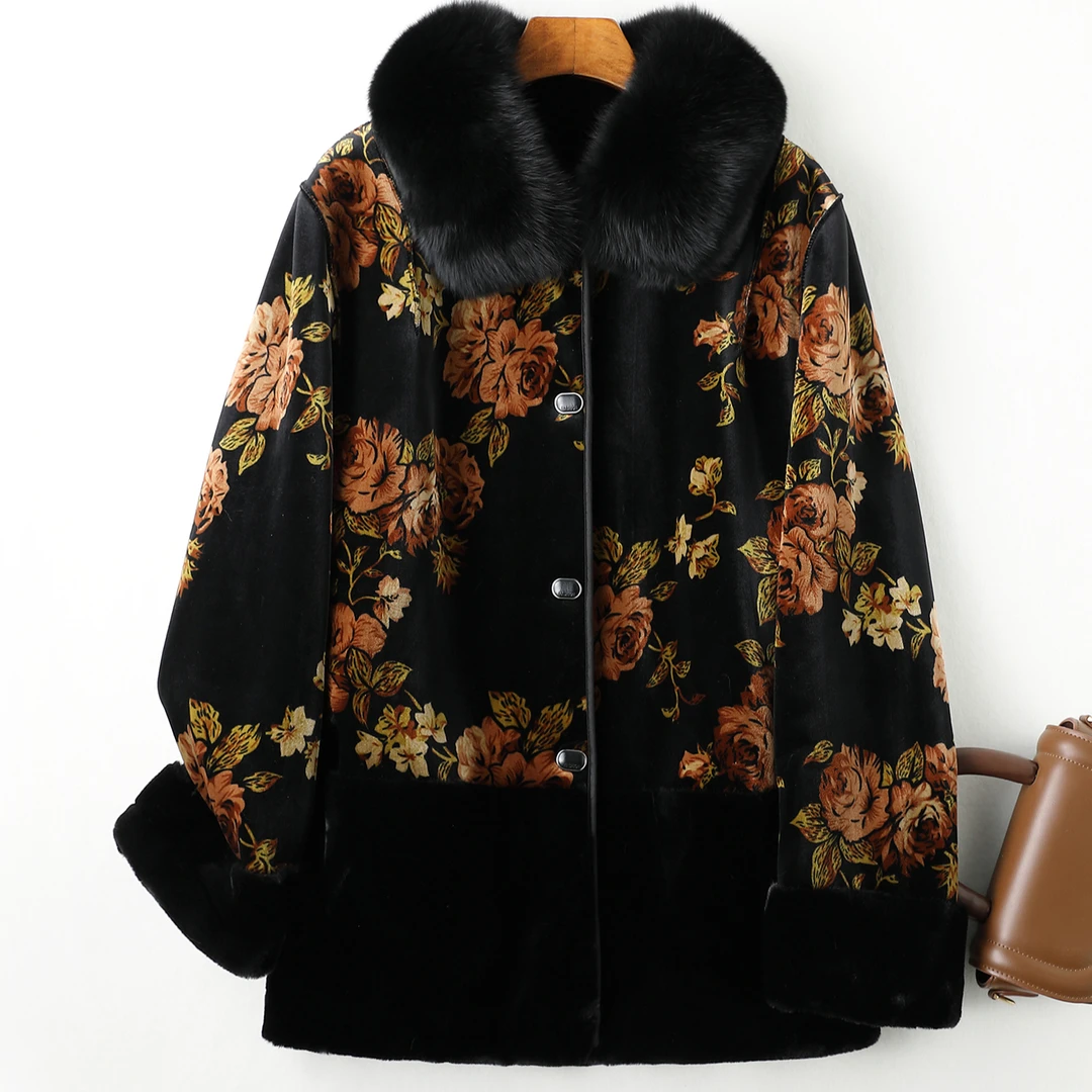 【黑金玫瑰】高定款双面双穿皮毛一体大衣