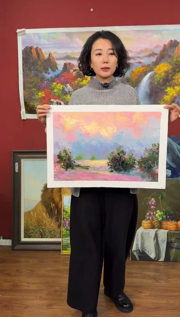 油画【52号】约53*35cm丨朝鲜原创纯手绘孤品油画丨顺丰包邮