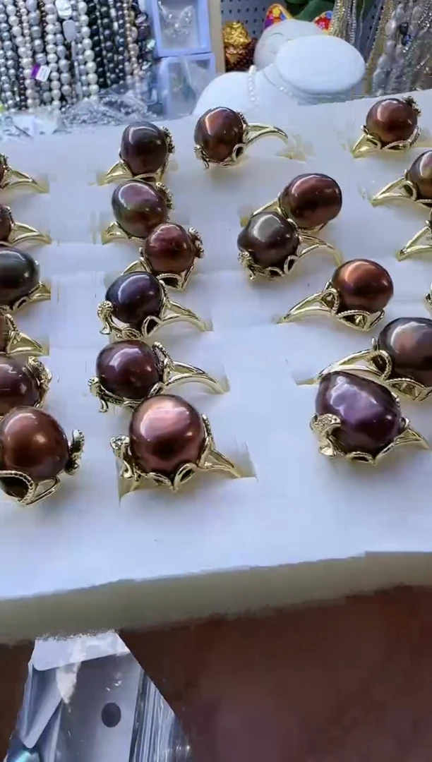 【闪购商品】淡水珍珠戒指钛钢178多样性发货 发其一