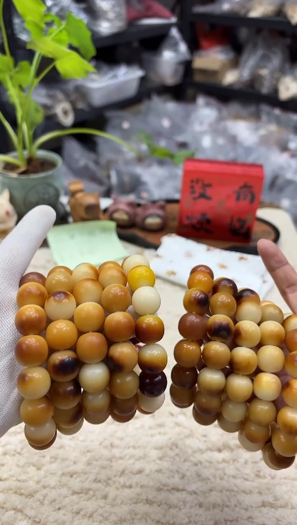 菩提根/象牙果手串17干磨大瑕疵不挑（524）