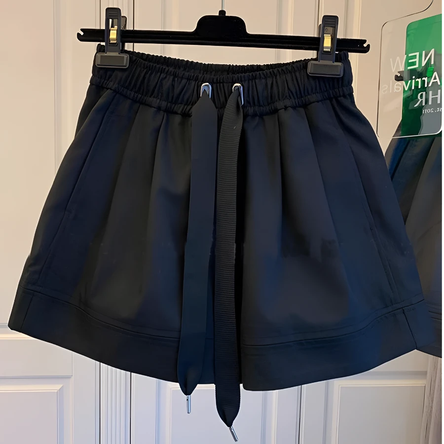 韩版夏季五分裤条纹高腰松紧腰短裤薄款学生短裤短裤女款夏天外穿