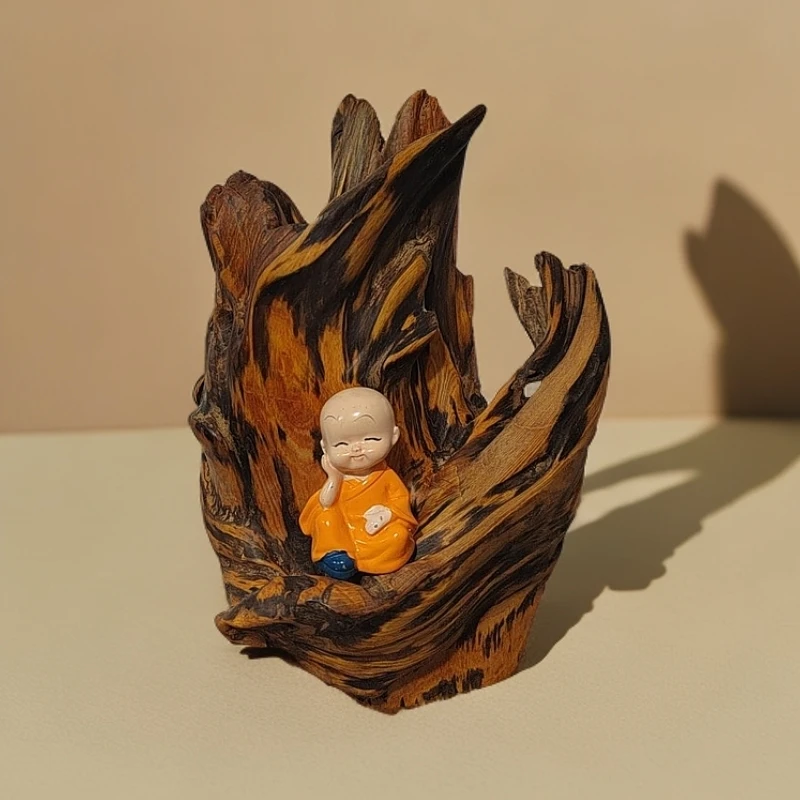 雕塑定制木质商品一物一，不退换黄色实木摆件精美工艺品可爱创意