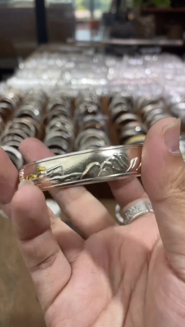 无足银足银999孤品垂钓全手工手镯