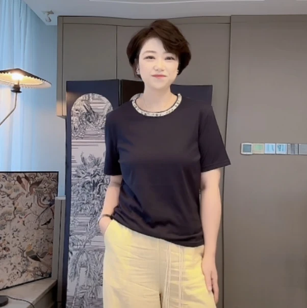 【U.M】度假风汉麻手工领口短袖T恤显瘦透气